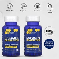 Dopamine Brain Food™ - 2 Pack - Dopamine Brain Food Supplement w/L-Tyrosine - Promotes Mental Drive,