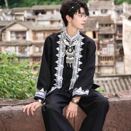 New Minority Ethnic Costume Men's Dance Costume Suit Ethnic Miao Ethnic Yao Ethnic Costume March Thr