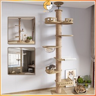 Premium Large Cat Tree House Wood Cat Condo Bed Scratcher House Cat Tower Hammock Cat Climbing Cat Scratcher House 猫爬架