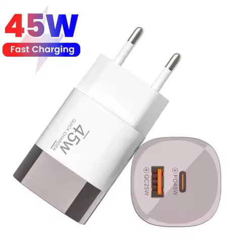 Multi-Port 45W A+C Charger QC3.0 Fast Charging Adapter PD20Q 5V/2A Portable Power Adapter EU/US/UK P
