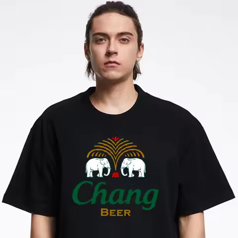 Chang Beer Thai Drink T Shirt Singha Lao Leo Tiger Carabow Bali Gift New From US harajuku graphic t 