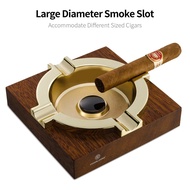 Gilded Slot Ashtray Merbau Wood Cigar Ashtray Large Diameter Cigar Cigarette Tobacco Ashtray Holder Decorative For Home Office