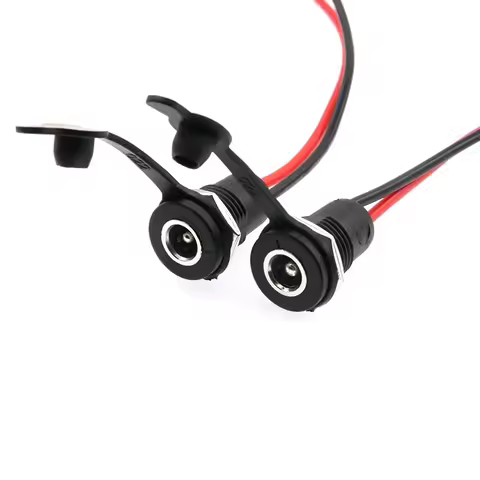 5.5 X 2.1mm 5.5 * 2.5mm DC Female Jack Socket Power Panel Mount Solder Connector With Cable 20CM 5.5