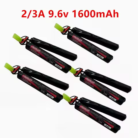 NIMH 9.6V 1600mAh Butterfly Nunchuck Battery Pack with Mini Tamiya For Airsoft Guns M4, G36, M110, S