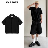 Karants Polo Shirt Embroidered Cropped Boxy Waffle Premium Unisex-KR368