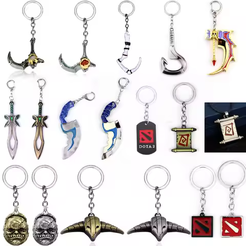 Dota 2 keychain Pudge Toys Game Weapons Sword Talisman Props Ornaments Car Styling Decor Keyring Gif