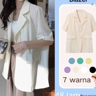 Best 48h Delivery High Quality Korean Women's Versatile Loose Jacket Blazer Solid Color Women's Short Sleeve Suit