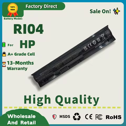 Factory Direct! RI04 Laptop Battery For HP ProBook 450 455 470 G3 G4 805294-001 HSTNN-Q94C P3G15AA H