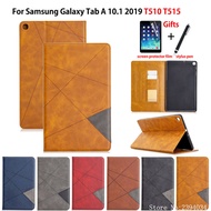 SM-T510 Case Cover For Samsung Galaxy Tab A 10.1 2019 T510 T515 SM-T515 Cases Tablet Premium PU Leather Stand Cover + Gift