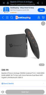 （原價$699見圖）大厰外國品牌 Beelink Andriod 電視盒仔 Beelink andriod TV box NEW 全新 無線連接手機Beelink GT1 mini 4K電視盒