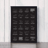 1 F1 Formula Grand Prix Race Calendar Circuit Map Track Art Poster Race Canvas Painting Prints Pictu