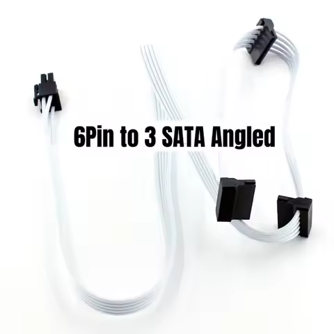 6Pin to 3x SATA White HDD SSD Power Cable for Corsair RM750i RM850i RM1000i RM750 RM850 RM750x RM850