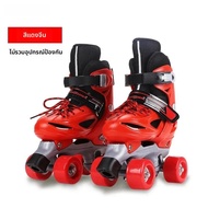 เด็ก Quad ล้อ Roller Skates คู่แถว In-line สเก็ตน้ําแข็งอุปกรณ์ป้องกันสําหรับชายและหญิงเด็กสี่ล้อ Ro