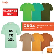 OREN SPORT Quick Dry Fit Microfiber Tshirt Kosong Microfiber Lelaki Tshirt 160gsm Plain Tshirt QD04 