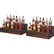 Bottle Display Shelf, 2 Pack Wood Bar Shelf,Tabletop Wine Rack, Bottle Stand for Liquor Display, Hom