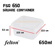 (650ml)Microwavable Square Container FSQ650(50set±) Disposable Plastic Food Container / Felton