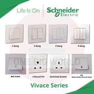 SCHNEIDER CLIPSAL VIVACE 13A/15A/1GANG 20A/1GANG BELL/1GANG/2GANG 250V 3PIN SWITCH SOCKET PLUG