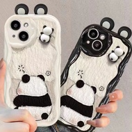 3D pan.da wave edge iPhone case with ears 3d Panda iPhone case For iphone 13 15 12 7 6 8 6s plus se 