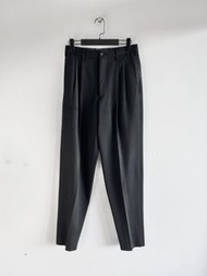 Yohji Yamamoto 主線 山本耀司 - 羊毛華達呢 錐形 長褲 雙摺 修身 休閒 西裝褲 褲子 簡約 暗黑
