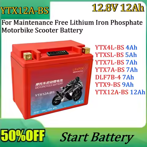 12V 5Ah 7Ah 9Ah High Rate LiFePO4 Motorcycle Starter Battery Maintenance Free Lithium Iron Phosphate