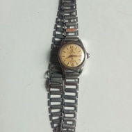 jam tangan cewe mekanik Titus, vintage manual, staindles steel, strap rantai tangga jadul