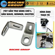 L-shaped Spotlight Mounting Plate for Wave, Winner X, Exciter 150 Stainless Steel 304 CNC, Durable a