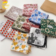 Subei1 Silk Hair Scarf - Elegant Flower Pattern | 68x68cm Square Bandana for Women
