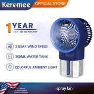 Keromee เครื่องปรับอากาศ /พัดลมฉีด Portable Air Conditioner Spray Fan Desktop Adjustable Third Gear Electric Fan Air Cooler Spray Home Office Cooling Tool