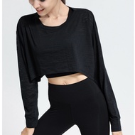 Yoga Short Long Sleeve Sexy Sport Long t Shirt Quick Drying Gym Dance Top Woman
