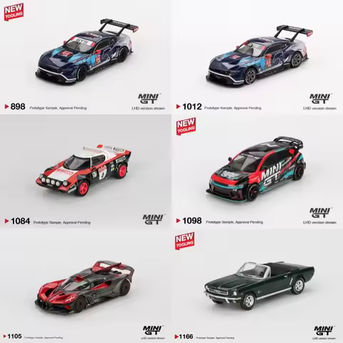 MINI GT 1:64 Mustang Convertible 1964 Bolide Red Hyundai Ioniq 5N Stratos HF Rally Mustang GT3 Dieca