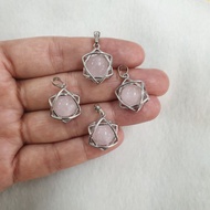 Rose Quart Pendant Genuine Quartz Stone Star of David 200 Baht Each