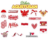 MERAH Red and white cheek stickers, Independence Day stickers, August 17th, Contents according to th