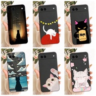 For Google Pixel 6A Casing GX7AS GB62Z G1AZG Cute Cartoon Cat Rabbit Pattern Soft Silicone Cover For