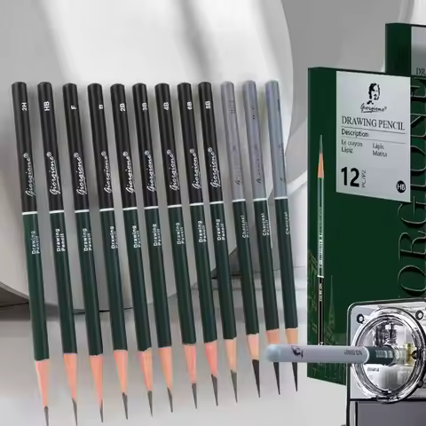 2H HB 2B 3B Smooth Sketching Pencil Graphite Mixed Soft Charcoal Pencil Art Supplies Black Drawing P