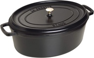 Staub Oval Cast Iron Cocotte Casseroles Kitchen Cooking Pot With Lid Cover, Cherry or Black, 23 or 27cm or 29cm. MADE IN FRANCE.