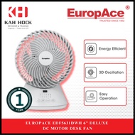 EUROPACE EDF5631DWH 6” DELUXE DC MOTOR DESK FAN + 1 YEAR WARRANTY