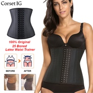Corset IG 25 Boned Latex Waist Trainer for Women Latex Underbust Waist Cincher 3 Row 16 Hooks Waist 