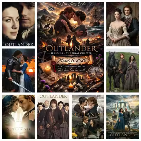 Jamie Fraser Outlander Classical Tv Series 5D DIY Full Round Diamond Painting Home Living Room Bedro