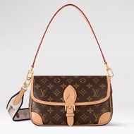 LV 老花法棍包，黑肩帶，芯片款