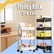 3 Tier 4 Tier Storage Trolley Rack Multifunction Office Shelves Home Kitchen Rack With Plastic Wheel Rak Troli