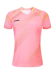 2021ใหม่แห้งเร็วแบดมินตันสวมใส่ผู้ชายและผู้หญิง16078เสื้อสีชมพูการแข่งขันเสื้อผ้าใส่เล่นเทนนิสลายกีฬ