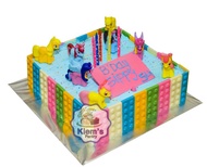 kue ulang tahun hantaran brownies lego  (24 cm)