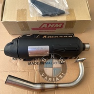 Ahm Original Standard Racing Exhaust - Beat New Led 2020 Deluxe/New 2021 2022 2023/Genio/Beat/Spacy (Karbu)/