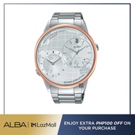 ALBA Philippines AZ9004X1 Original Men's Watch, Dual Time,  Silver Dial. Stainless Steel  strap, Hour, minute, seconds- hand,  50- meter Water Resistant