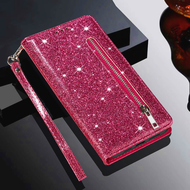 Fashion Glitter Card Slots Wallet Flip Leather Case For Samsung S23 Ultra S22 S21 Plus S20 FE S10 S9