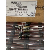 8PCS 47UF 63V Japan ELNA ELNA Audio Capacitor 63V47UF 6 * 11 RA3 Black Gold