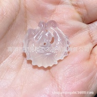 Jewelry Pendant Chalcedony Fish Transforms into Dragon Agate Fish Leaps Pendant Natural Ice Transpar
