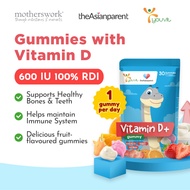 Kids Vitamin D+ Gummy 600 IU - Vitamin D3 for Kids Immunity & Bone Growth - 30 Gummies [Youvit x the