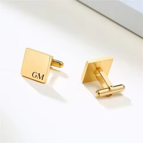 Tangula Personalized Custom Engraved Name Cufflinks With Gift Box Stainless Steel Round Square Cuffl