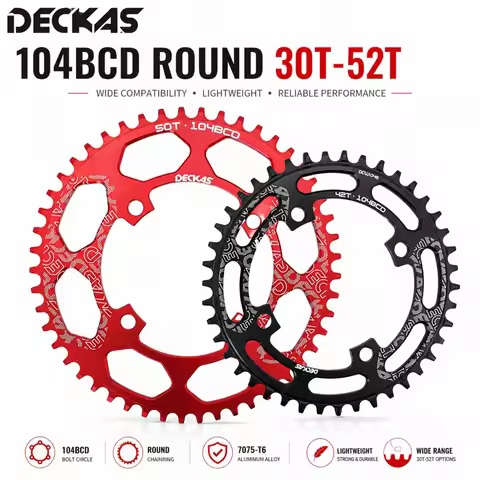 Deckas Round Chainring 104BCD for Shimano 32T 34T 36T 38T MTB Bike Mountain Bicycle Chain Ring Narro